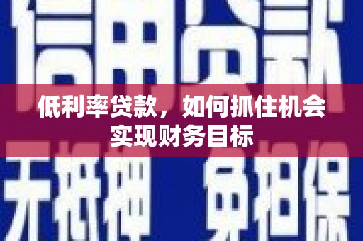 罗城低利率贷款，如何抓住机会实现财务目标