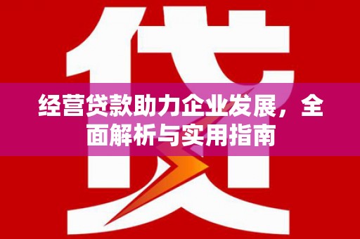 合川经营贷款助力企业发展，全面解析与实用指南