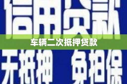 延平车辆二次抵押贷款