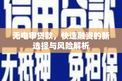 漳州无电审贷款，快速融资的新选择与风险解析
