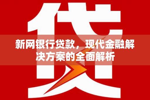 玉东新网银行贷款，现代金融解决方案的全面解析